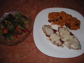 Rezept: Hähnchenschnitzel mit Bacon und Mozzarella Bild Nr. 3 Hähnchenschnitzel mit Bacon und Mozzarella - Rezept - Bild Nr. 3