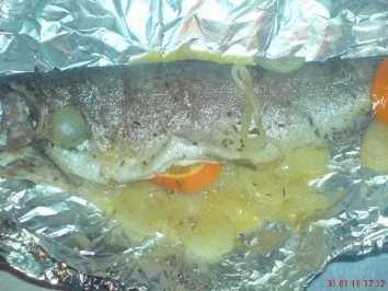 Alufolie - Forelle in Orangen-Butter-Sauce - Rezept - Bild Nr. 2