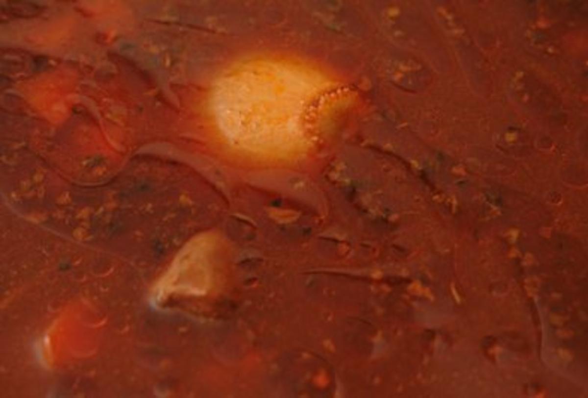 Muttis tomatierte Hühnerherzchensuppe - Rezept - Bild Nr. 4