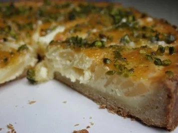 Kuchen: Williams-Christbirnen-Kuchen mit Sahnepudding und Pistazien - Rezept - Bild Nr. 6