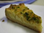 Rezept: Kuchen: Williams-Christbirnen-Kuchen mit Sahnepudding und Pistazien Kuchen: Williams-Christbirnen-Kuchen mit Sahnepudding und Pistazien - Rezept