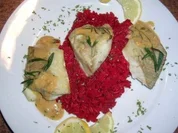 Rezept: Seelachs-Loin auf Rote-Beete-Reis (solltet Ihr mal probieren) Seelachs-Loin auf Rote-Beete-Reis (solltet Ihr mal probieren) - Rezept