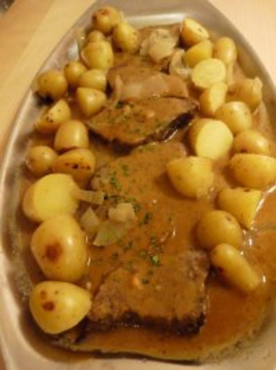 Rinderbraten eingelegt in Weisswein-Senf-Meerettich Marinade - Rezept ...