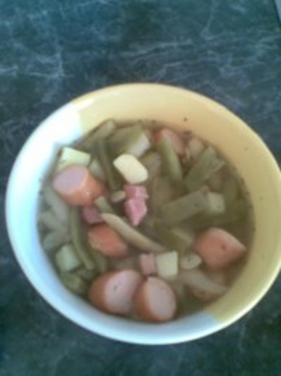 Grüne Bohnensuppe mit Kaßler - Rezept