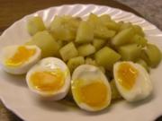 Kartoffelgemüse mit weichen Eiern - Rezept