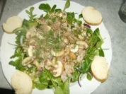 Feldsalat und Rucola treffen Speckschwammerl - Rezept