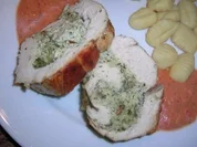 Kräuter-Puten-Rollbraten mit "Gazpacho"  Sauce - Rezept