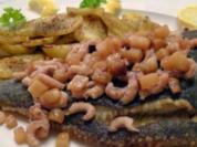Scholle Büsumer Art mit Speckstippe - Rezept