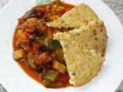 Gemüse: Ratatouille mit Reisfladen - Rezept