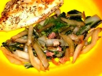 Mangoldgemüse mit Speck - Rezept