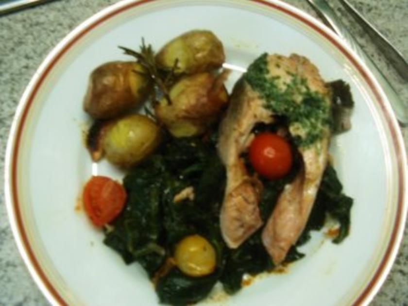 Lachssteak im Spinatbett - einfach - von wastel