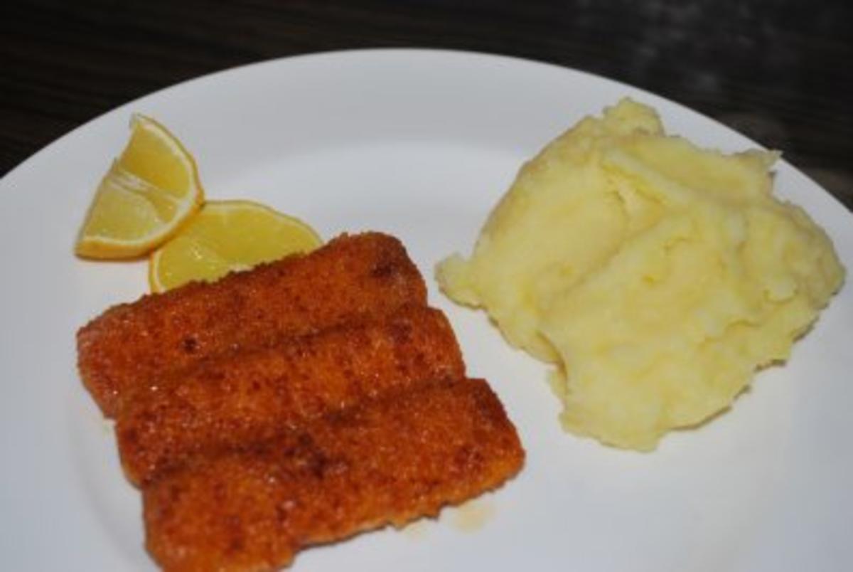 Annis Fischstäbchen mit Kartoffelbrei - Rezept