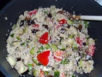 Lammlachse auf Auberginen-Couscous-Salat - Rezept - Bild Nr. 2