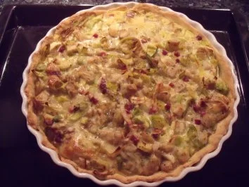 Quiche mit Lauch-Birnen-Speckfüllung - Rezept