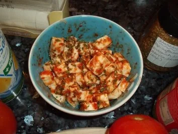 Ofentomaten mit Ziegenkäse auf Thunfisch-Oliven-Feta-Reis - Rezept - Bild Nr. 4