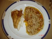 Haehnchen mit Reis im Ofen - Rezept