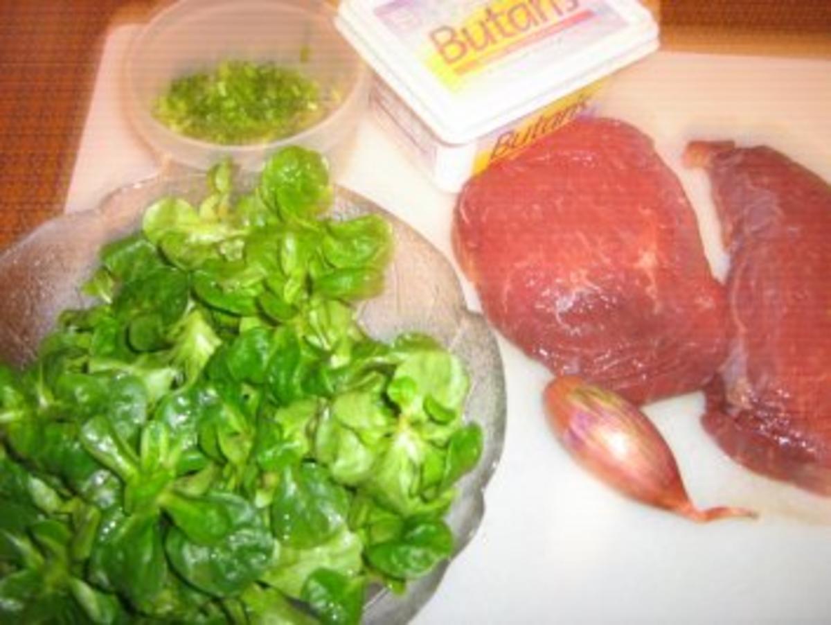 Steak mit Meerrettichbutter und Salat - Rezept - Bild Nr. 2