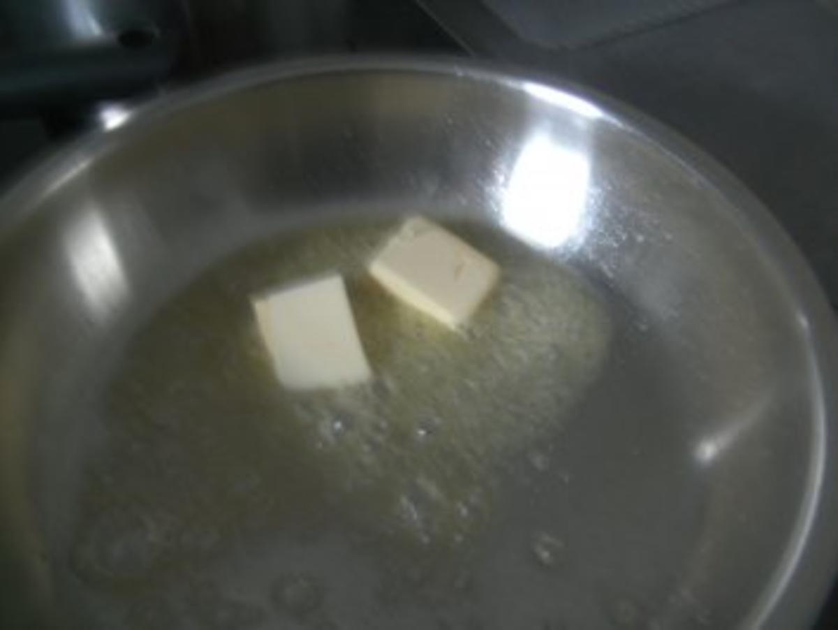 ( Fisch )  Scholle im Speckmantel  Rosmarinkartoffeln Weißweinschaumsößchen - Rezept - Bild Nr. 3
