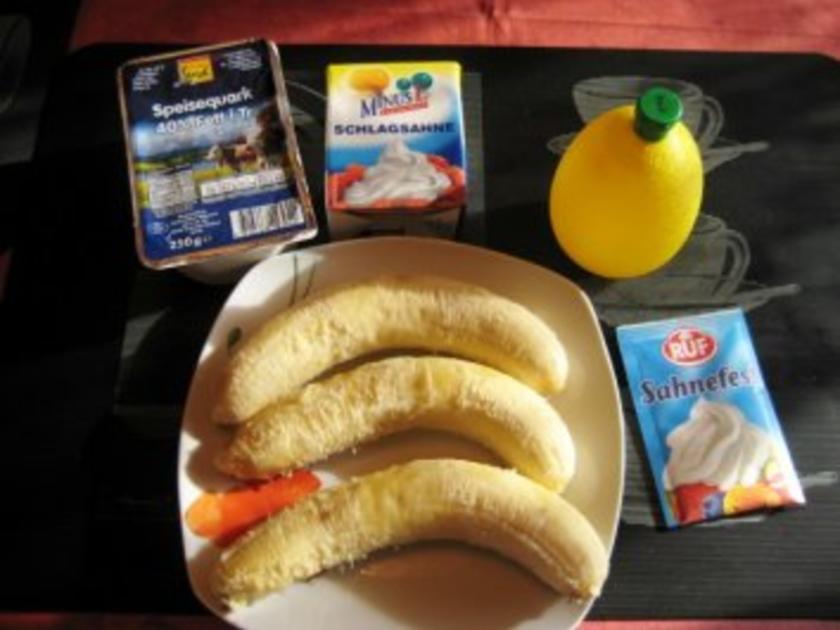 Quark-Sahne-Creme mit Bananen - Rezept mit Bild - kochbar.de