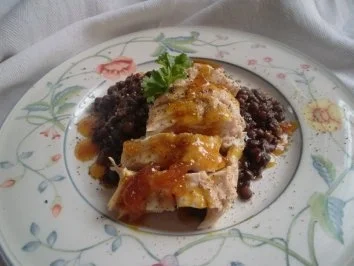 Rezept: Linsensalat mit Orangenhuhn a la Angie Linsensalat mit Orangenhuhn a la Angie - Rezept