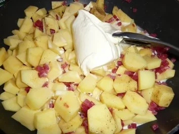 Welsfilet auf Schinkenkartoffelgratin - Rezept - Bild Nr. 7