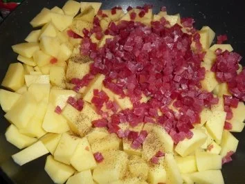 Welsfilet auf Schinkenkartoffelgratin - Rezept - Bild Nr. 8