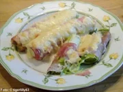 Gratinierte Porree-Schinken-Röllchen - Rezept