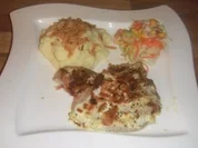 Schweinekotelett in Senfsoße mit Röstzwiebeln - Rezept