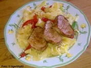 Rezept: Schweinefilet auf Lauch-Bandnudeln Schweinefilet auf Lauch-Bandnudeln - Rezept