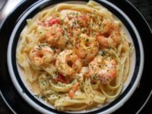 Meeresfrüchte: Gambas in Hummersauce auf Tagliatelle - Rezept