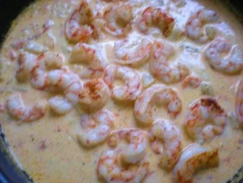 Meeresfrüchte: Gambas in Hummersauce auf Tagliatelle - Rezept - Bild Nr. 6