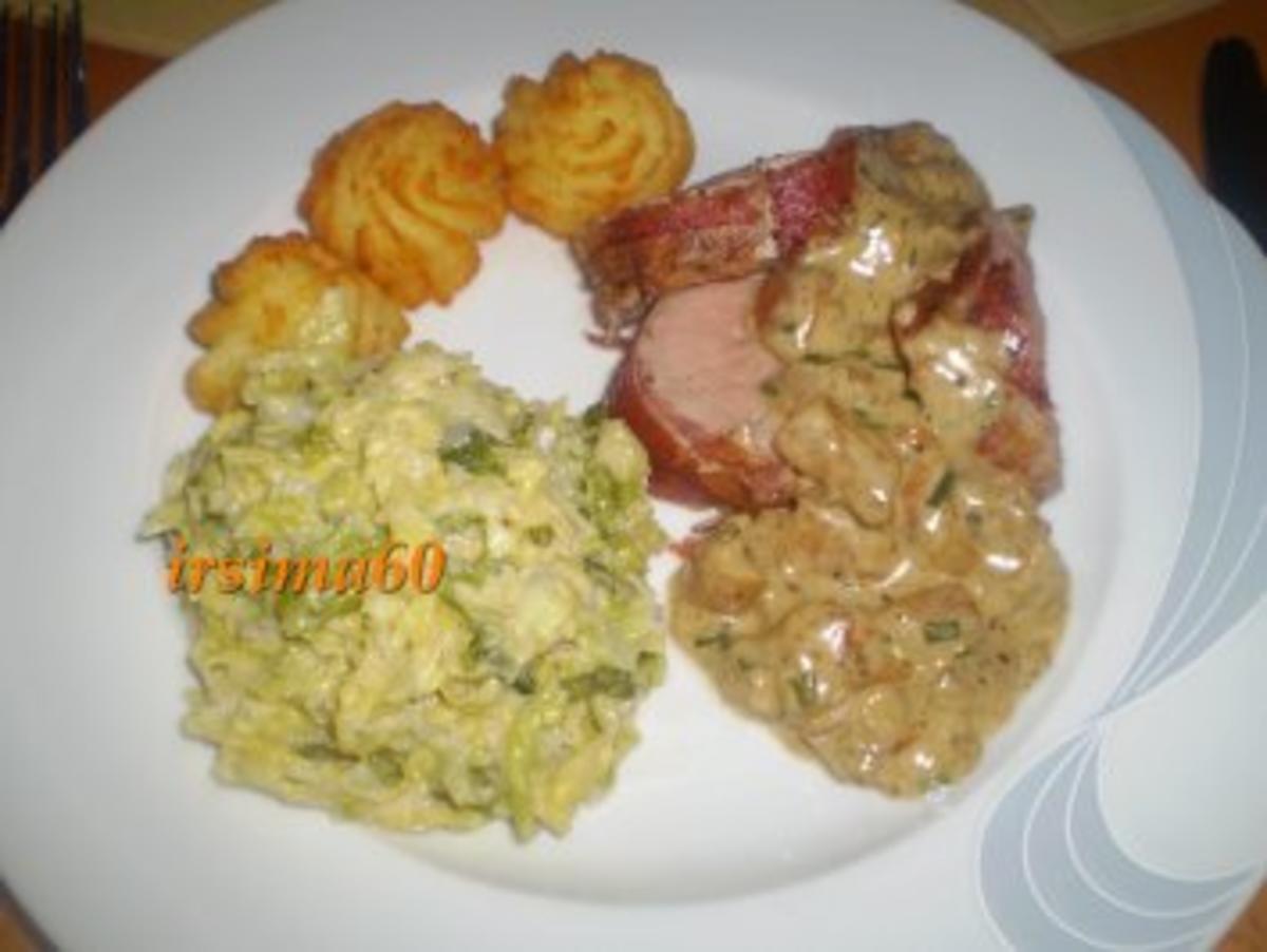 Schweinefilet im Baconmantel mit Steinpilzen - Rezept - kochbar.de