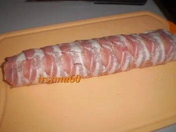 Rezept: Schweinefilet im Baconmantel mit Steinpilzen Bild Nr. 4 Schweinefilet im Baconmantel mit Steinpilzen - Rezept - Bild Nr. 4