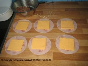 Rezept: Fleisch - Schinken-Hack-Röllchen a’la Manfred Fleisch - Schinken-Hack-Röllchen a’la Manfred - Rezept