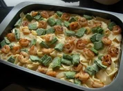 Käutersahnenudeln mit Garnelen und Lachsfilts - Rezept