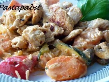 Möhren-Hähnchen-Pfanne - Rezept