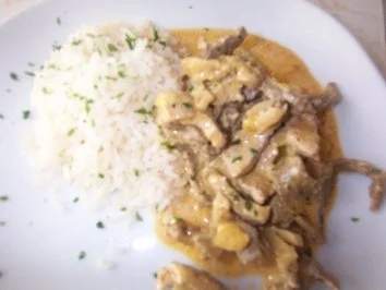 Rahmgeschnetzeltes mit Reis - Rezept - Bild Nr. 2