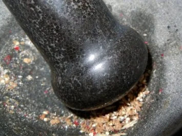 Hähnchenbrust in Kardamom-Parmesan-Hülle auf Tomatensauce und Reis - Rezept - Bild Nr. 2