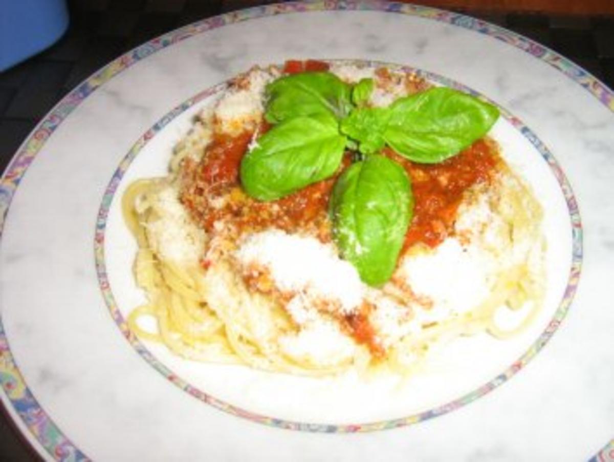 Bilder für Spaghetti mit Schinken-Bolognese scharf gewürzt - Rezept