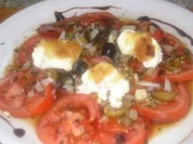 Paradeisersalat mit gratiniertem Ziegenkäse - Rezept