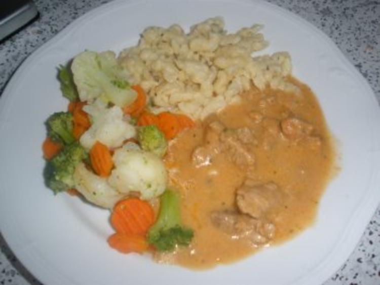 Fleischgerichte Paprikageschnetzeltes - einfach - 51 kcal/100g
