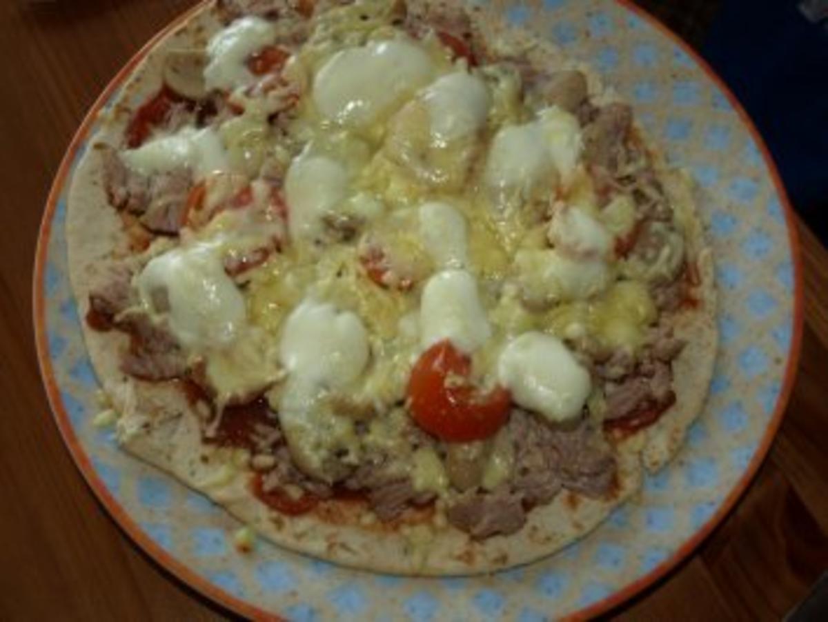 Tortilla Pizza Tonno-Funghi - Rezept - Bild Nr. 7