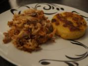 Gerupftes Huhn mit Polentataler - Rezept