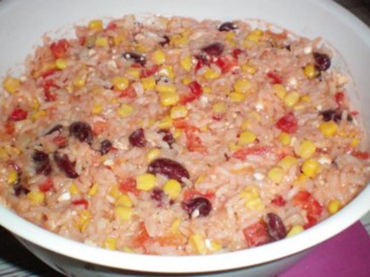 Reissalat mit Schafskäse - einfach - 179 kcal/100g