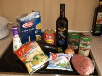 Nudelauflauf mit Hackfleisch und Auberginen - Rezept - Bild Nr. 2