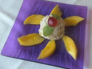 Rezept: Mangoblüten in Weingelee und Mango - Mousse Bild Nr. 2 Mangoblüten in Weingelee und Mango - Mousse - Rezept - Bild Nr. 2