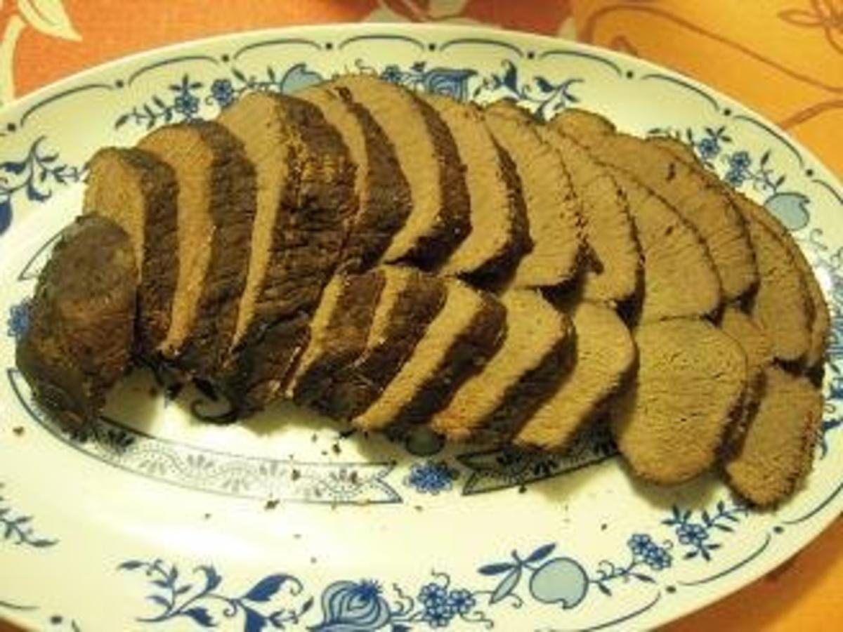 Hirschkeulenbraten mit Rotweinbirne - einfach - von elke42