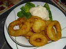 Frittierte Tintenfischringe   -  Mitternachtssnack - Rezept