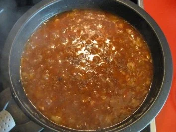 Bratwurst mit Zwiebel - Schinkensoße - Rezept - Bild Nr. 6