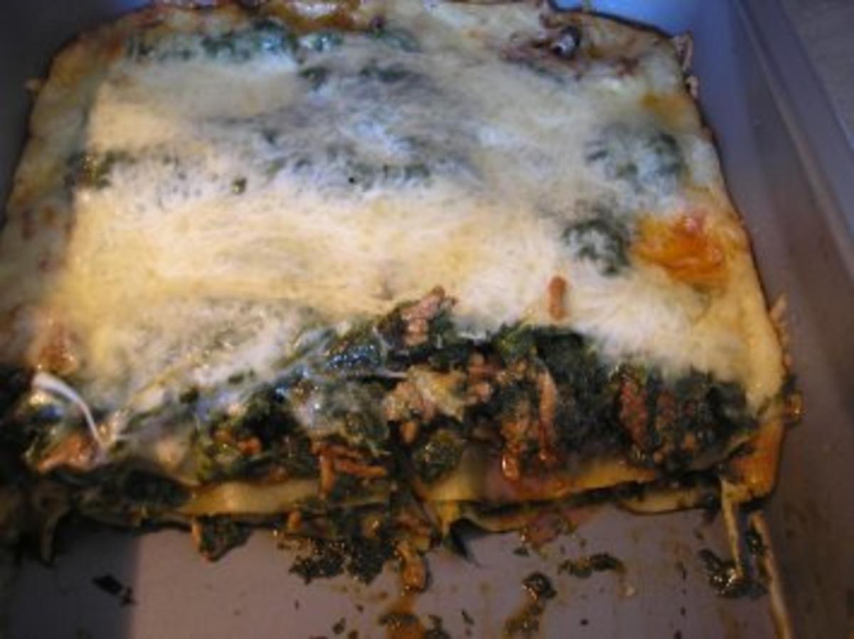 Lasagne mit Spinat und Hackfleisch - Rezept